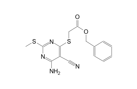 benzyl {[6-amino-5-cyano-2-(methylsulfanyl)-4-pyrimidinyl]sulfanyl}acetate