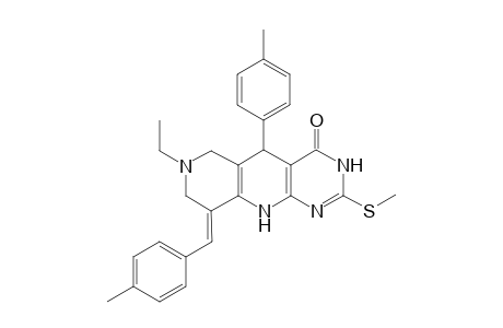 (E)-7-Ethyl-9-(4-methylbenzylidene)-2-(methylthio)-5-(p-tolyl)-6,7,8,9-tetrahydropyrimido[4,5-b][1,6]naphthyridin-4(3H,5H,10H)-one