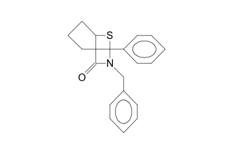 3-Benzyl-4-phenyl-5-thia-3-aza-bicyclo(4.3.0.0/1,4/)nonan-2-one