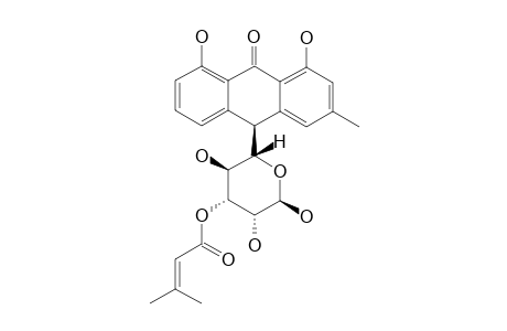 ALVARADOIN_M;(10-S)-C-(3-O-SENECIOYL)-BETA-L-LYXOPYRANOSYL-1,8-DIHYDROXY-3-METHYLANTHRACEN-9-(10-H)-ONE