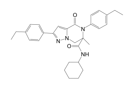 Pyrazolo[1,5-a]pyrazine-6-carboxamide, N-cyclohexyl-2,5-bis(4-ethylphenyl)-4,5,6,7-tetrahydro-6-methyl-4-oxo-
