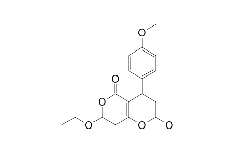 (2RS,4RS,7RS)-7-ETHOXY-2-HYDROXY-4-(4-METHOXYPHENYL)-5-OXO-2,3,4,5,7,8-HEXAHYDROPYRANO-[4,3-B]-PYRAN