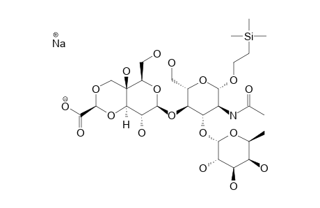 #2;[2-(TRIMETHYLSILYL)-ETHYL]-2-DEOXY-2-ACETAMIDO-3-O-(ALPHA-D-FUCOPYRANOSYL)-4-O-[(2S,5S,6R,8R,9R,10R)-2-CARBOXY-5,9-DIHYDROXY-6-(HYDROXYMETHYL)-1,3,7-TRIOXAB