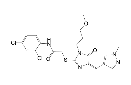 N-(2,4-dichlorophenyl)-2-({(4E)-1-(3-methoxypropyl)-4-[(1-methyl-1H-pyrazol-4-yl)methylene]-5-oxo-4,5-dihydro-1H-imidazol-2-yl}sulfanyl)acetamide