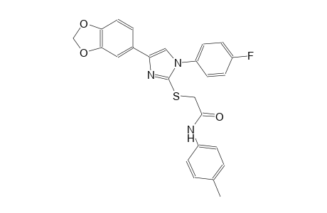 acetamide, 2-[[4-(1,3-benzodioxol-5-yl)-1-(4-fluorophenyl)-1H-imidazol-2-yl]thio]-N-(4-methylphenyl)-