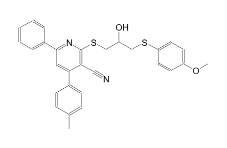 3-pyridinecarbonitrile, 2-[[2-hydroxy-3-[(4-methoxyphenyl)thio]propyl]thio]-4-(4-methylphenyl)-6-phenyl-