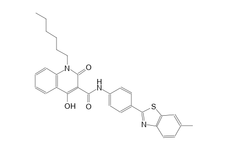 1-hexyl-4-hydroxy-N-[4-(6-methyl-1,3-benzothiazol-2-yl)phenyl]-2-oxo-1,2-dihydro-3-quinolinecarboxamide