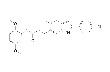 pyrazolo[1,5-a]pyrimidine-6-propanamide, 2-(4-chlorophenyl)-N-(2,5-dimethoxyphenyl)-5,7-dimethyl-