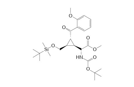 (+-)-(R)-Methyl 2-(tert-butyoxycarbonylamino)-2-{(1S,2R,3R)-2-[(tert-butyldimethylsilyloxy)methyl]-3-(2-methoxybenzoyl)cycloprpopyl}ethanoate