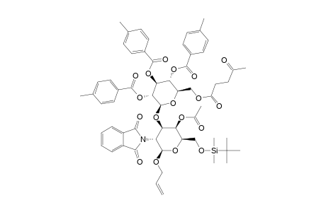ALLYL-(6-O-LEVULINOYL-2,3,4-TRI-O-PARA-TOLUOYL-BETA-D-GLUCOPYRANOSYL)-(1->3)-4-O-ACETYL-6-O-TERT.-BUTYL-DIMETHYLSILYL-2-DEOXY-2-PHTHALIMIDO-BETA-