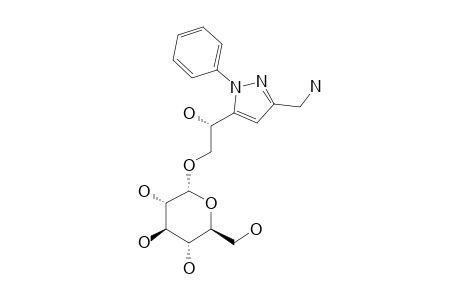 3-AMINOETHYL-5-[(1S)-2-(ALPHA-D-GLUCOPYRANOSYLOXY)-1-HYDROXY-ETHYL]-1-PHENYLPYRAZOLE