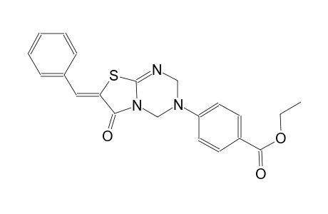 ethyl 4-((7Z)-7-benzylidene-6-oxo-6,7-dihydro-2H-[1,3]thiazolo[3,2-a][1,3,5]triazin-3(4H)-yl)benzoate