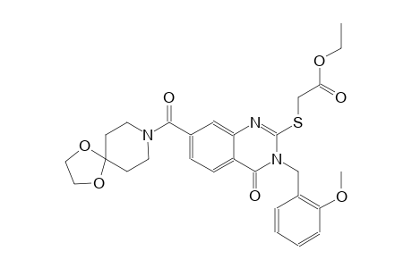 acetic acid, [[7-(1,4-dioxa-8-azaspiro[4.5]dec-8-ylcarbonyl)-3,4-dihydro-3-[(2-methoxyphenyl)methyl]-4-oxo-2-quinazolinyl]thio]-, ethyl ester
