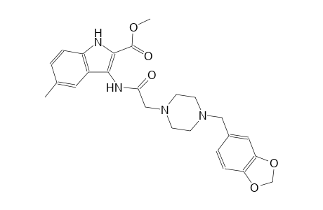 methyl 3-({[4-(1,3-benzodioxol-5-ylmethyl)-1-piperazinyl]acetyl}amino)-5-methyl-1H-indole-2-carboxylate