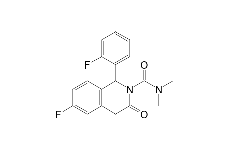 6-Fluoranyl-1-(2-fluorophenyl)-N,N-dimethyl-3-oxidanylidene-1,4-dihydroisoquinoline-2-carboxamide