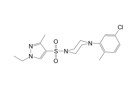 1-(5-chloro-2-methylphenyl)-4-[(1-ethyl-3-methyl-1H-pyrazol-4-yl)sulfonyl]piperazine