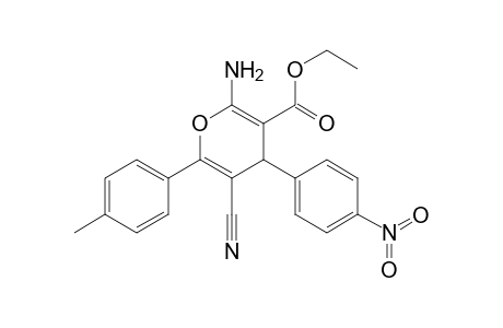 2-Amino-5-cyano-4-(4-nitrophenyl)-6-(p-tolyl)-4H-pyran-3-carboxylic acid ethyl ester