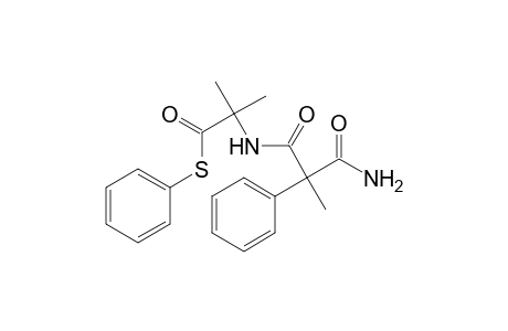 Propanethioic acid, 2-[(3-amino-2-methyl-1,3-dioxo-2-phenylpropyl)amino]-2-methyl-, S-phenyl ester