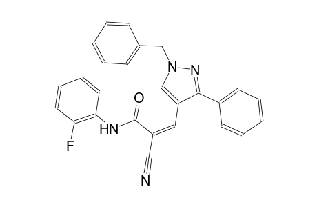 (2Z)-3-(1-benzyl-3-phenyl-1H-pyrazol-4-yl)-2-cyano-N-(2-fluorophenyl)-2-propenamide