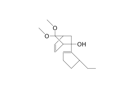 5-exo-Hydroxy-7,7-dimethoxy-5-(5-exo-ethyl-cyclopentenyl)-bicyclo(2.2.1)hept-2-ene