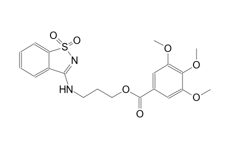 benzoic acid, 3,4,5-trimethoxy-, 3-[(1,1-dioxido-1,2-benzisothiazol-3-yl)amino]propyl ester