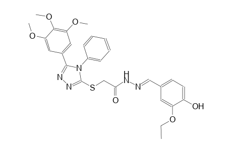 N'-[(E)-(3-ethoxy-4-hydroxyphenyl)methylidene]-2-{[4-phenyl-5-(3,4,5-trimethoxyphenyl)-4H-1,2,4-triazol-3-yl]sulfanyl}acetohydrazide