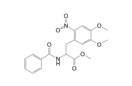 (+-)-Methyl 2-benzoylamino-3-(3,4-dimethoxy-6-nitrophenyl)propanoate