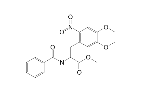 (+-)-Methyl 2-benzoylamino-3-(3,4-dimethoxy-6-nitrophenyl)propanoate