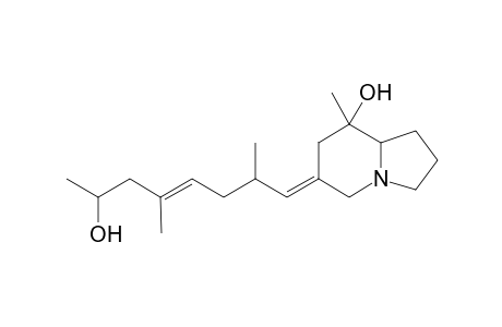 6-Methyl-6-hydroxy-8-[2',5'-dimethyl-7'-hydroxy-4'-octenylidene]-1-azabicyclo[3.4.0]nonane