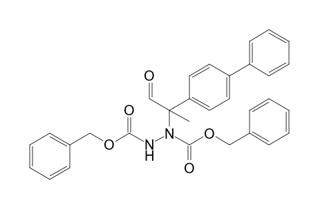 (phenylmethyl) N-[1-oxidanylidene-2-(4-phenylphenyl)propan-2-yl]-N-(phenylmethoxycarbonylamino)carbamate