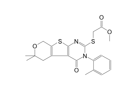 methyl {[6,6-dimethyl-3-(2-methylphenyl)-4-oxo-3,5,6,8-tetrahydro-4H-pyrano[4',3':4,5]thieno[2,3-d]pyrimidin-2-yl]sulfanyl}acetate