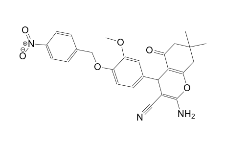 2-amino-4-{3-methoxy-4-[(4-nitrobenzyl)oxy]phenyl}-7,7-dimethyl-5-oxo-5,6,7,8-tetrahydro-4H-chromene-3-carbonitrile