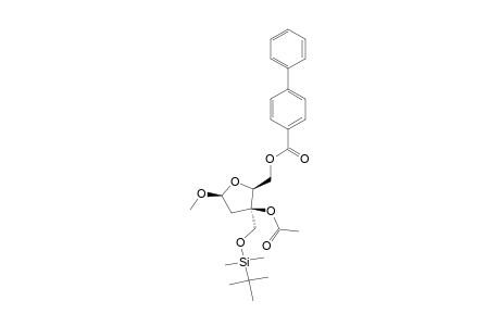 METHYL-3-O-ACETYL-3-C-(TERT.-BUTYLDIMETHYLSILYLOXYMETHYL)-2-DEOXY-5-O-(4-PHENYLBENZOYL)-BETA-D-ERYTHRO-PENTOFURANOSIDE