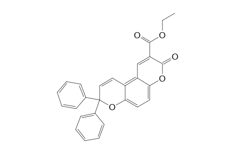 Ethyl 3,8-dihydro-3-oxo-8,8-diphenylpyrano[3,2-f](1)-benzopyran-2-carboxylate
