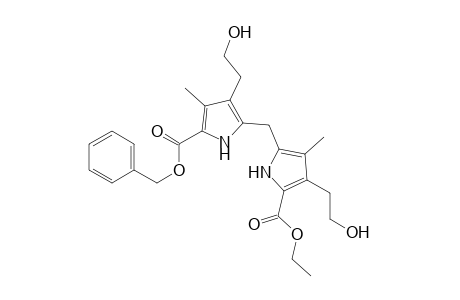 1H-Pyrrole-2-carboxylic acid, 5-[[5-(ethoxycarbonyl)-4-(2-hydroxyethyl)-3-methyl-1H-pyrrol-2-yl]methyl]-4-(2-hydroxyethyl)-3-methyl-, phenylmethyl ester