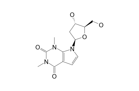 7-(2'-DEOXY-BETA-D-ERYTHROPENTOFURANOSYL)-1,3-DIMETHYLPYRROLO-[2,3-D]-PYRIMIDINE-2,4-DIONE