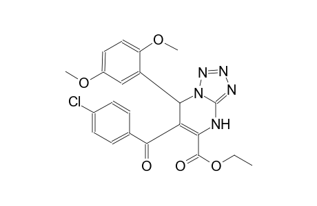 tetrazolo[1,5-a]pyrimidine-5-carboxylic acid, 6-(4-chlorobenzoyl)-7-(2,5-dimethoxyphenyl)-4,7-dihydro-, ethyl ester