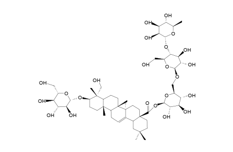 3-O-(beta-D-GLUCOPYRANOSYL)-HEDERAGENIN-28-O-(alpha-L-RHAMNOPYRANOSYL(1->4)-beta-D-GLUCOPYRANOSYL(1->6)-beta-D-GLUCOPYRANOSYL)ESTER