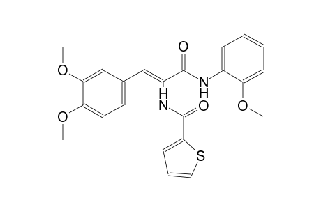 N-{(Z)-2-(3,4-dimethoxyphenyl)-1-[(2-methoxyanilino)carbonyl]ethenyl}-2-thiophenecarboxamide