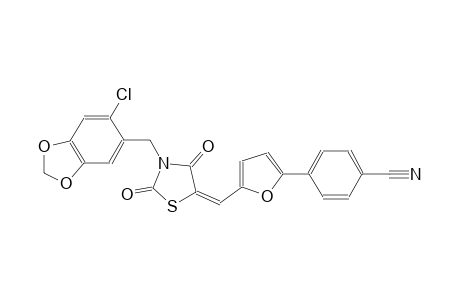 4-[5-((E)-{3-[(6-chloro-1,3-benzodioxol-5-yl)methyl]-2,4-dioxo-1,3-thiazolidin-5-ylidene}methyl)-2-furyl]benzonitrile