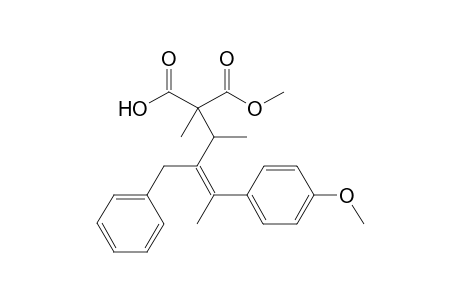 c-Methyl 2-(1'-methyl-2'-benzyl-3'-(4"-methoxyphenyl)but-2'-enyl)malonate
