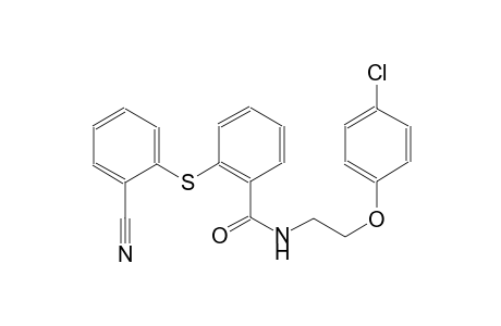 benzamide, N-[2-(4-chlorophenoxy)ethyl]-2-[(2-cyanophenyl)thio]-