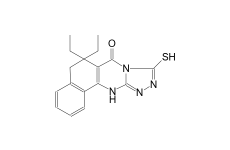 6,6-diethyl-9-sulfanyl-6,12-dihydrobenzo[h][1,2,4]triazolo[3,4-b]quinazolin-7(5H)-one