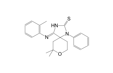 (4Z)-7,7-dimethyl-4-[(2-methylphenyl)imino]-1-phenyl-8-oxa-1,3-diazaspiro[4.5]decane-2-thione