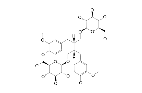 SECOISOLARICIRESINOL-DI-GLUCOPYRANOSIDE;2,3-BIS-[(4-HYDROXY-3-METHOXYPHENYL)-METHYL]-1,4-BUTANEDIYL-BIS-[R-(R*,R*)]-BETA-D-GLUCOPYRANOSIDE