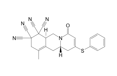 trans-10-Methyl-4-oxo-2-(phenylthio)-6,6a-dihydro-1H-pyrido[1,2-b]isoquinoline-7,7,8,8(4H,9H,11H,11aH)-tetracarbonitrile