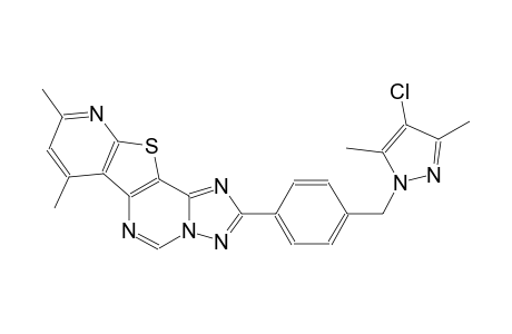 2-{4-[(4-chloro-3,5-dimethyl-1H-pyrazol-1-yl)methyl]phenyl}-7,9-dimethylpyrido[3',2':4,5]thieno[2,3-e][1,2,4]triazolo[1,5-c]pyrimidine