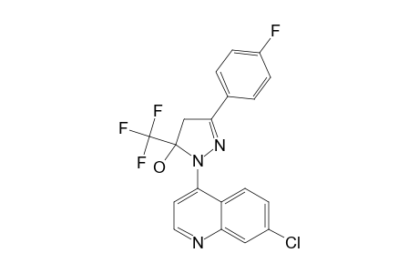 4-[3-(4-FLUOROLPHENYL)-5-HYDROXY-5-TRIFLUOROMETHYL-4,5-DIHYDRO-1H-PYRAZOL-1-YL]-7-CHLOROQUINOLINE