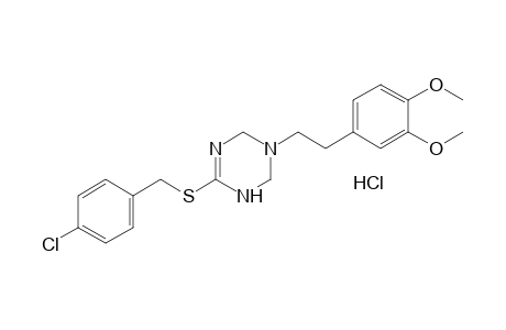 6-[(p-chlorobenzyl)thio]-3-(3,4-dimethoxyphenethyl)-1,2,3,4-tetrahydro-s-triazine, monohydrochloride