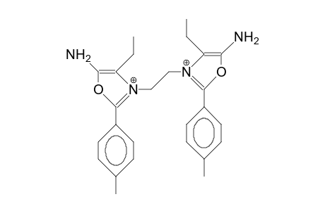1,2-Ethylene-bis(5-amino-4-ethyl-2-[4-tolyl]-oxazolium) dication